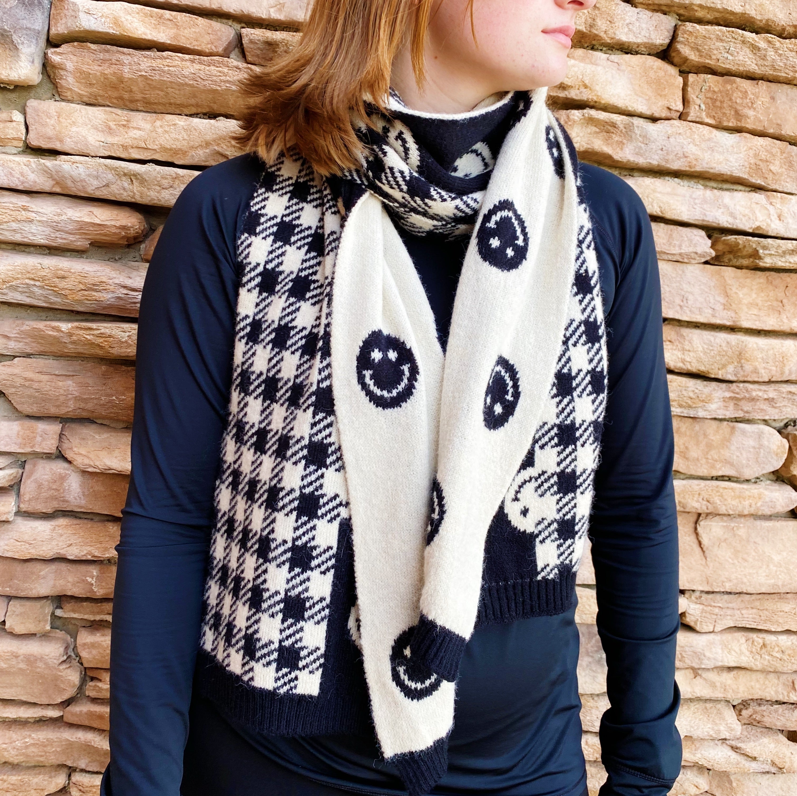 The Joyful Aura Reversible Knit Scarf