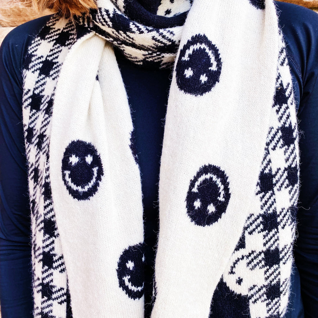 The Joyful Aura Reversible Knit Scarf