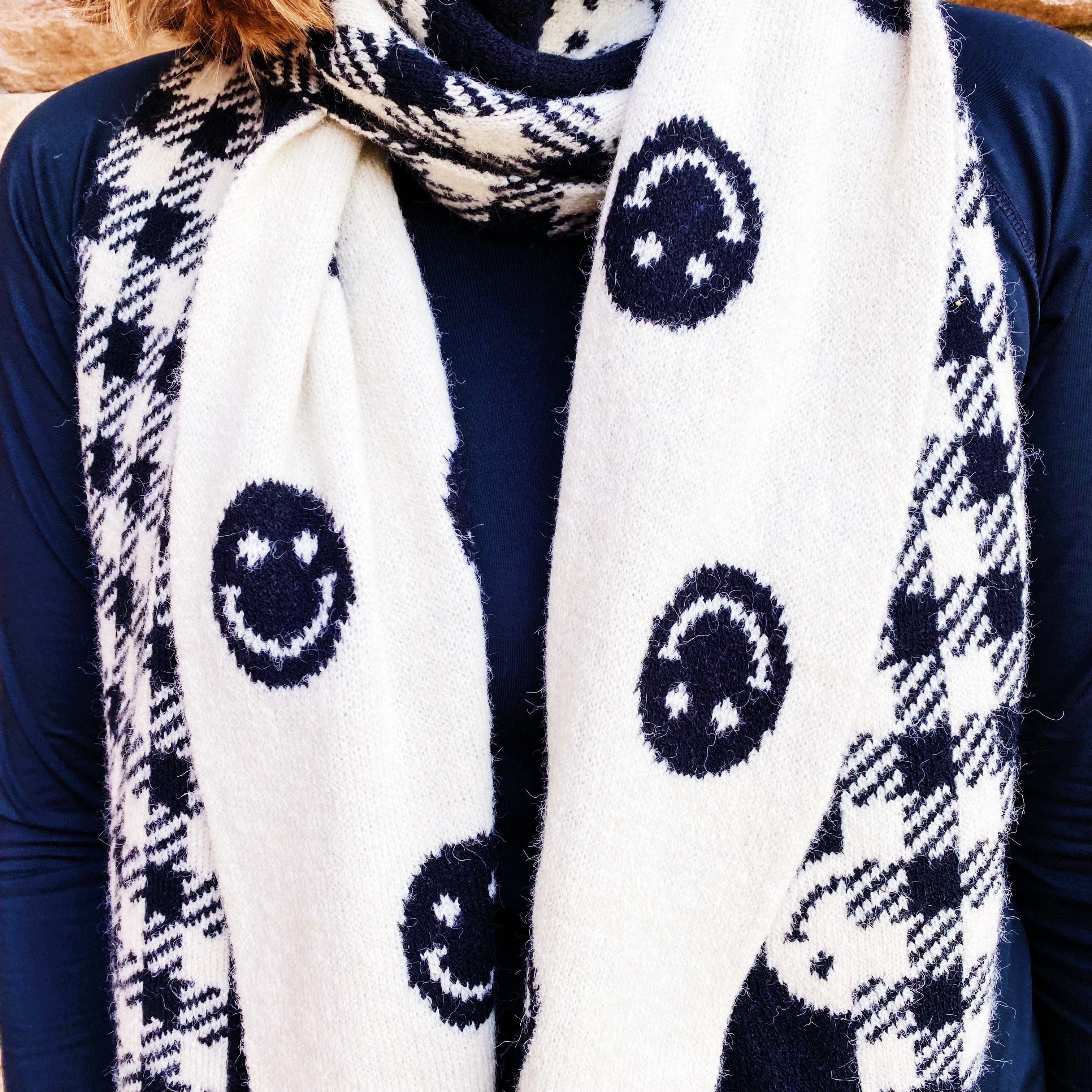 The Joyful Aura Reversible Knit Scarf