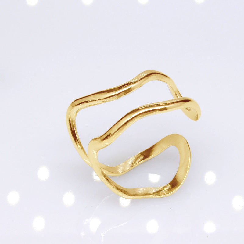 Dual Tone Titanium Geometric Ring