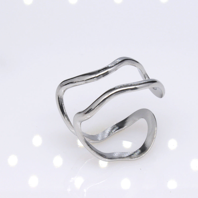 Dual Tone Titanium Geometric Ring