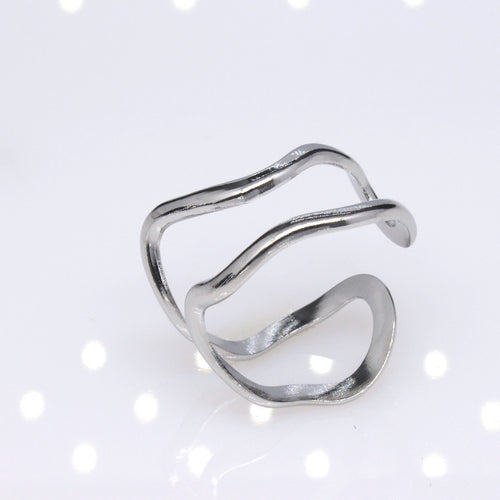 Dual Tone Titanium Geometric Ring