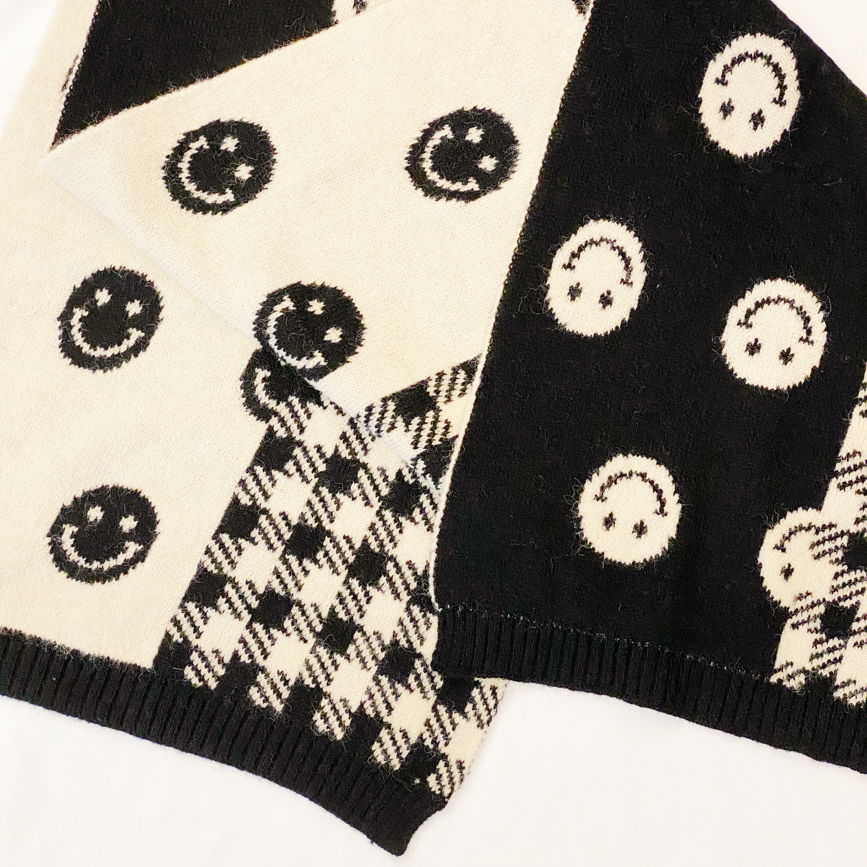 The Joyful Aura Reversible Knit Scarf
