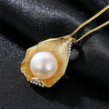 Oceanic Reverie: Pearl-Kissed Silver Necklace